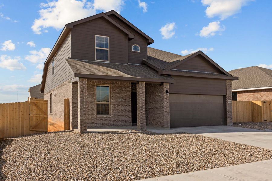Representative exterior photo of a completed home built from the Shelby by D.R. Horton in Yukon Ridge, Odessa, TX (Image 2). Representative exterior photo of a completed home built from the Shelby by D.R. Horton in Yukon Ridge, Odessa, TX (Image 2).