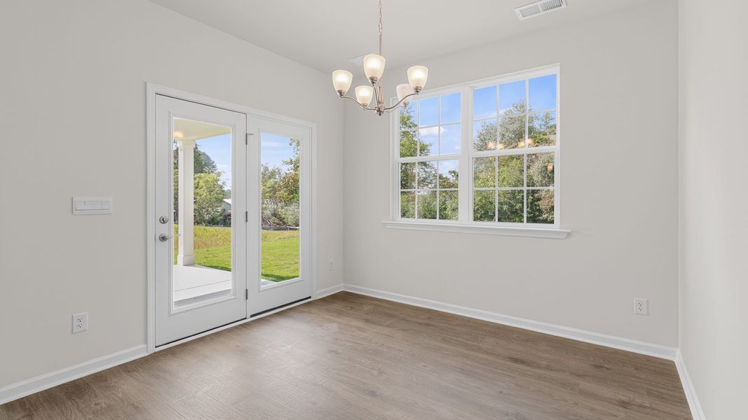 Representative unfurnished interior of a home built from the Bristol by D.R. Horton in The Villas at Kinsley, Jamestown (Image 22). Representative unfurnished interior of a home built from the Bristol by D.R. Horton in The Villas at Kinsley, Jamestown (Image 22).