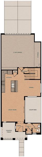 2D floor plan layout for the Californian by Fulton Homes in San Francisco at Prasada, Surprise, AZ (Image 3).