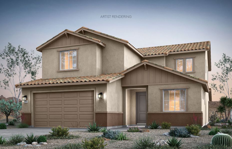 Representative exterior photo of a completed home built from the Prato by Pulte Homes in Soleo, Queen Creek, AZ (Image 20).