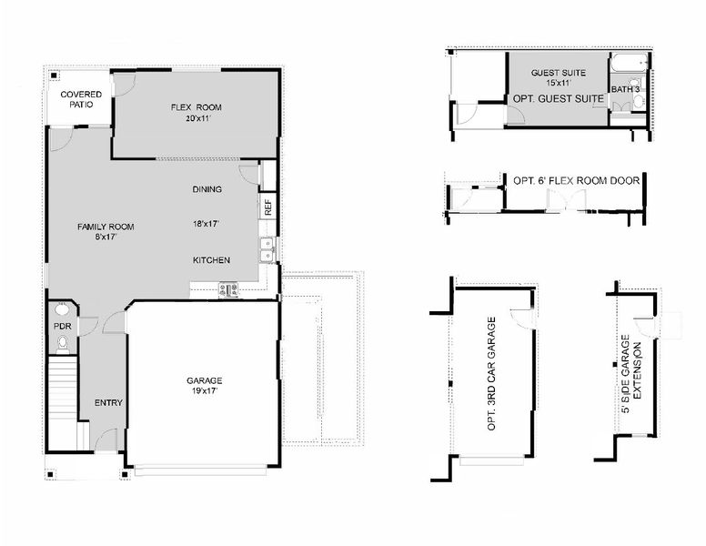 2D floor plan layout for the The Auburn by Legend Homes in Cliffstone Hills, Conroe, TX (Image 3).