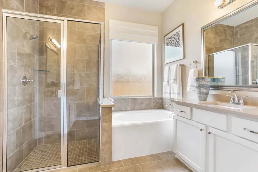 Furnished interior view inside a new home in Sienna, Missouri City (Image 9). Furnished interior view inside a new home in Sienna, Missouri City (Image 9).