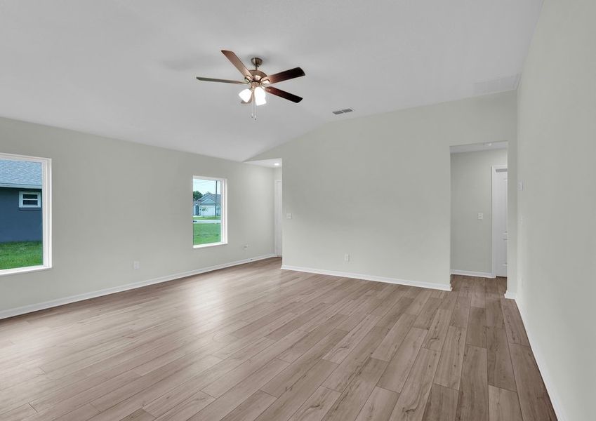 Host family movie nights in this spacious living area