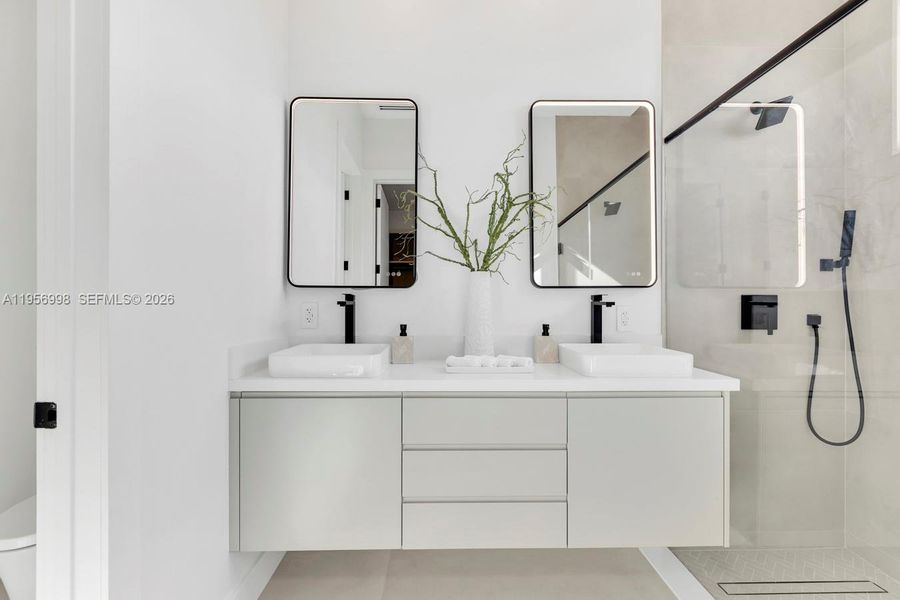 Furnished interior view inside a new home in , Miami (Image 42).