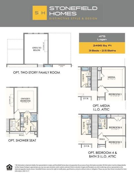 2D floor plan layout of this home in WaterStone, Montgomery, TX (Image 6).