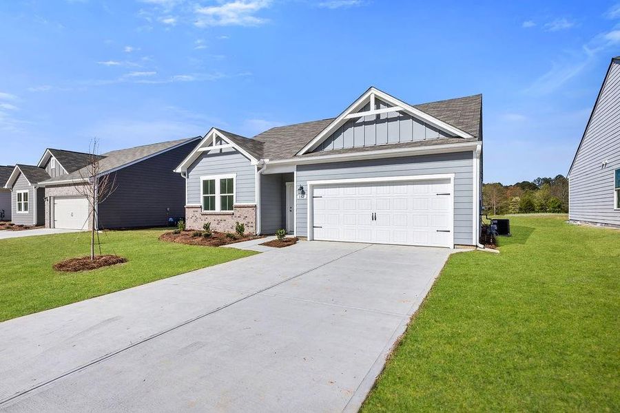 Front exterior of a new home in Three Rivers, Rome, GA, highlighting curb appeal (Image 2). Front exterior of a new home in Three Rivers, Rome, GA, highlighting curb appeal (Image 2).