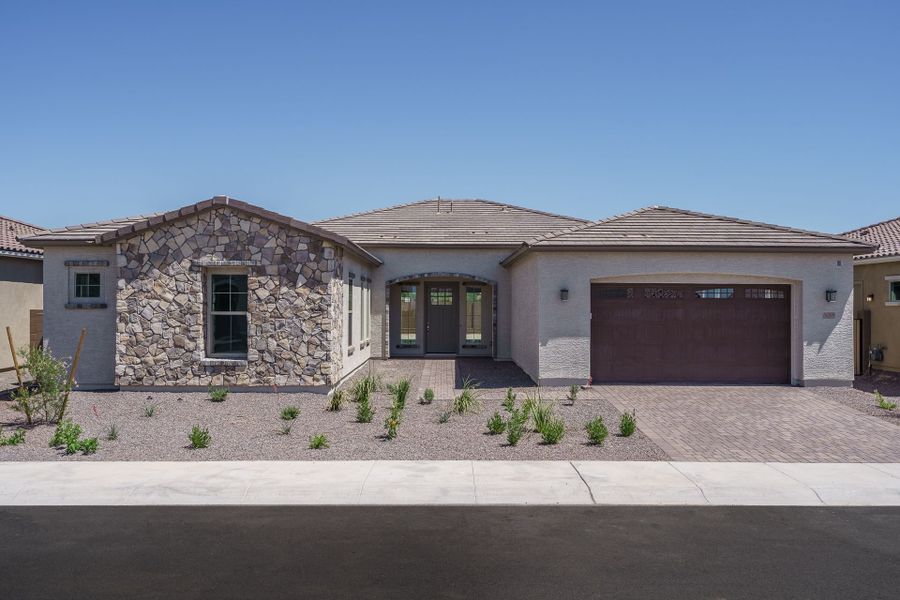Representative exterior photo of a completed home built from the Carina - Harmony by William Ryan Homes in Harmony at Montecito in Estrella, Goodyear, AZ (Image 28).