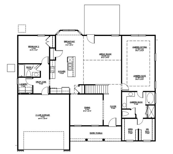 2D floor plan layout for the The Grayson by Smith Family Homes in Covington Pointe, Brunswick, GA (Image 3). 2D floor plan layout for the The Grayson by Smith Family Homes in Covington Pointe, Brunswick, GA (Image 3).
