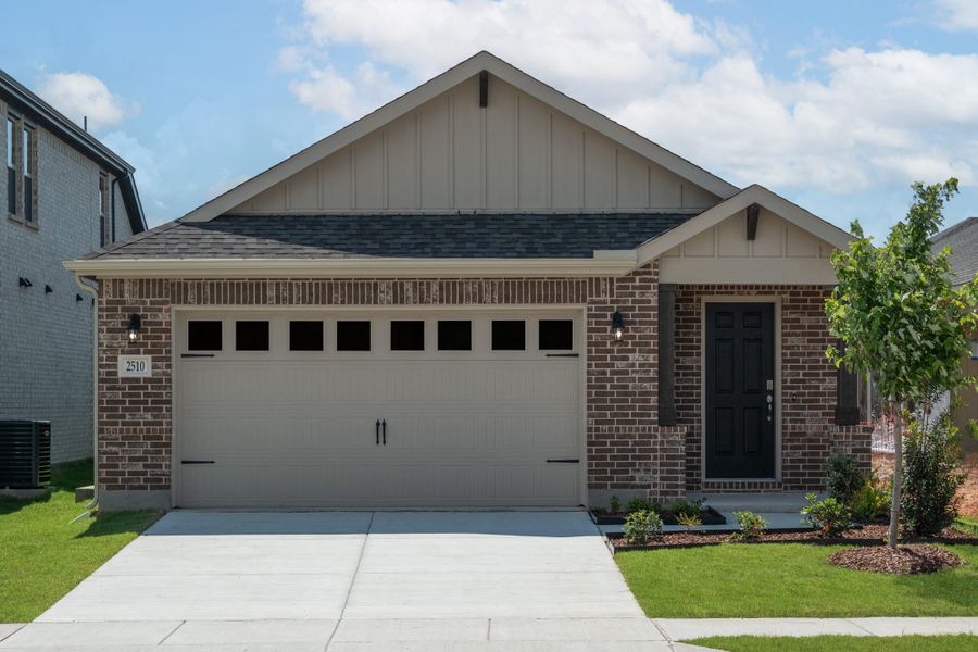 Front exterior of a new home in Churchill, Anna, TX, highlighting curb appeal (Image 1). Front exterior of a new home in Churchill, Anna, TX, highlighting curb appeal (Image 1).