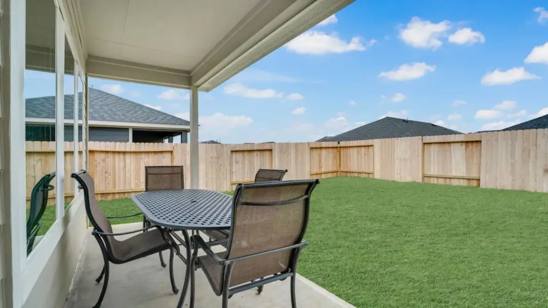Exterior details and patio area of a home in Westward Pointe, Sealy (Image 2). Exterior details and patio area of a home in Westward Pointe, Sealy (Image 2).