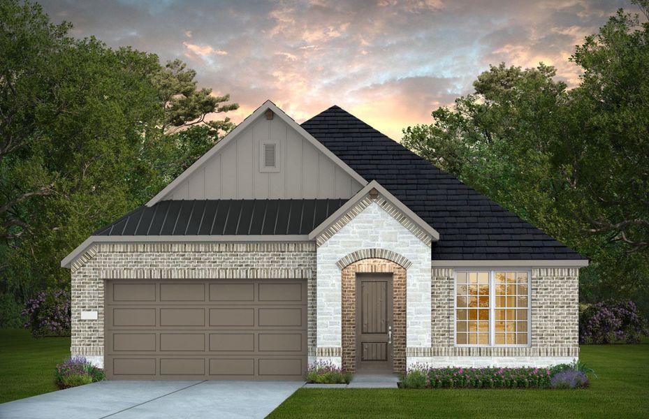 Representative exterior photo of a completed home built from the Doucette by Pulte Homes in Blue Creek Trails, Richmond, TX (Image 19). Representative exterior photo of a completed home built from the Doucette by Pulte Homes in Blue Creek Trails, Richmond, TX (Image 19).