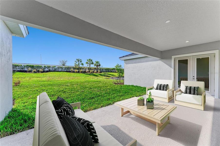 Exterior details and patio area of a home in Star Farms at Lakewood Ranch, Lakewood Ranch (Image 2).