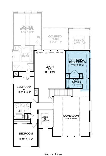 2D floor plan layout for the Alderidge by Landon Homes in Fields - East Village, Frisco, TX (Image 4). 2D floor plan layout for the Alderidge by Landon Homes in Fields - East Village, Frisco, TX (Image 4).