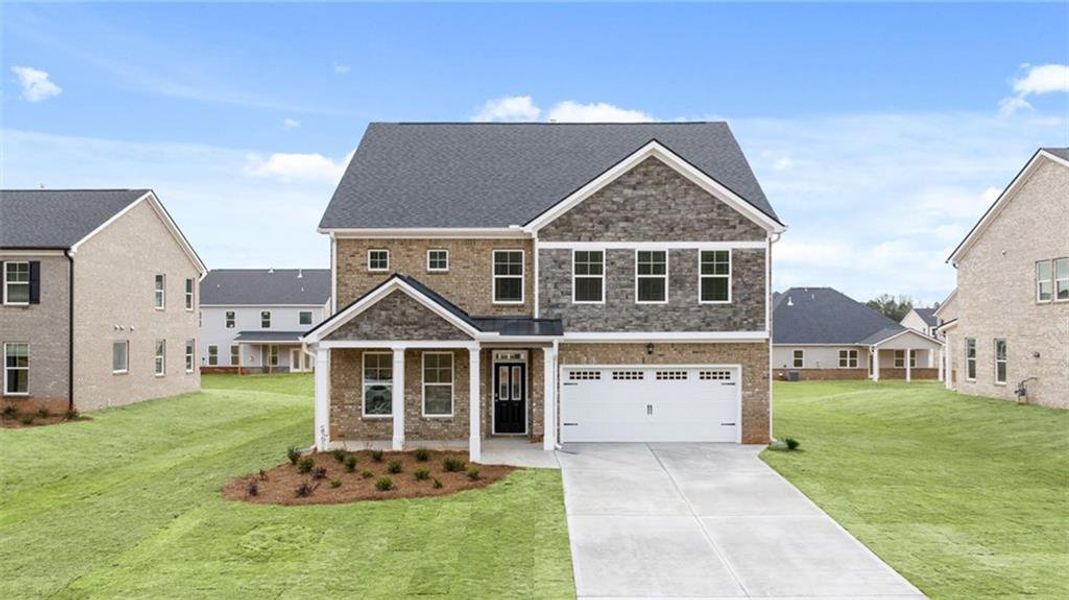 Front exterior of a new home in Westland, Bogart, GA, highlighting curb appeal (Image 14).
