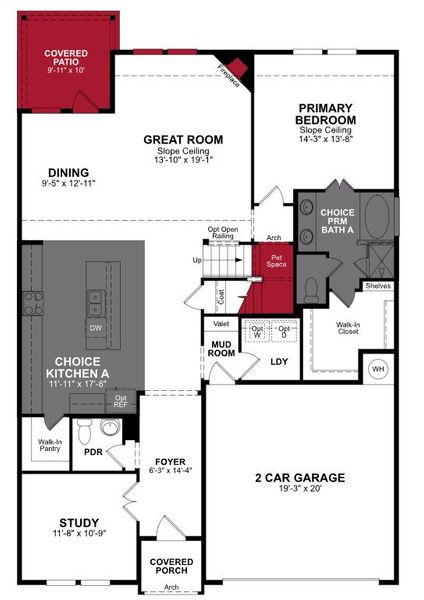 2D floor plan layout of this home in Chalk Hill, Celina, TX (Image 3).