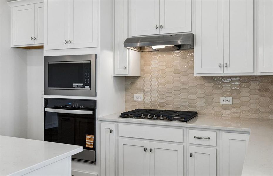 Abundant cabinet space in kitchen