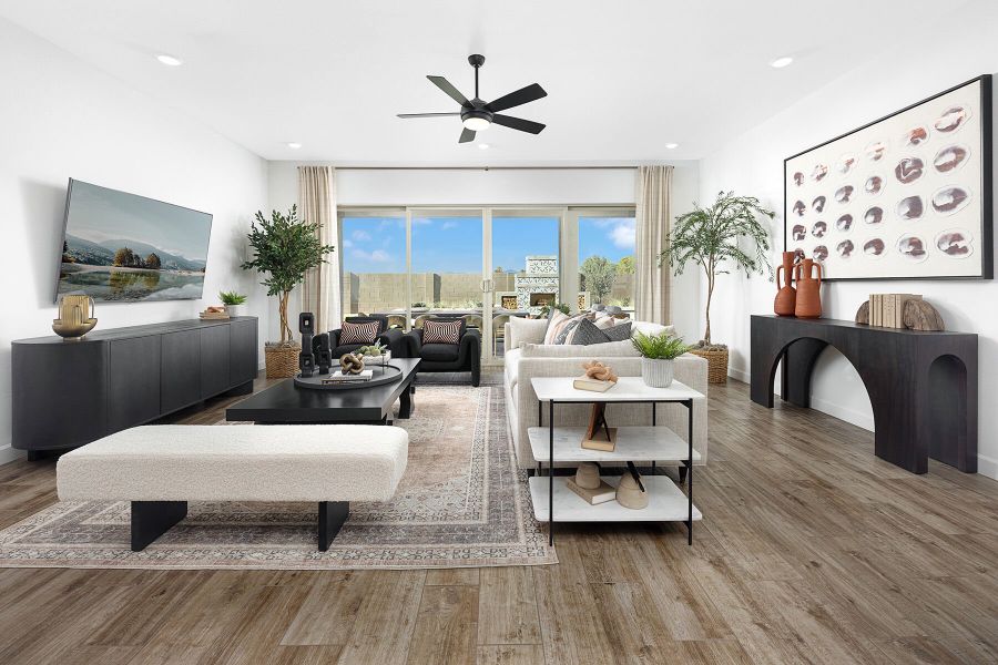 Furnished interior view inside a new home in Landmarke, San Tan Valley (Image 8). Furnished interior view inside a new home in Landmarke, San Tan Valley (Image 8).
