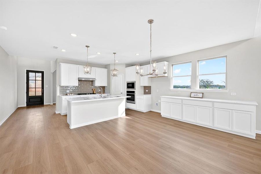 Furnished interior view inside a new home in Lily Creek at Sutton Fields, Aubrey (Image 11). Furnished interior view inside a new home in Lily Creek at Sutton Fields, Aubrey (Image 11).