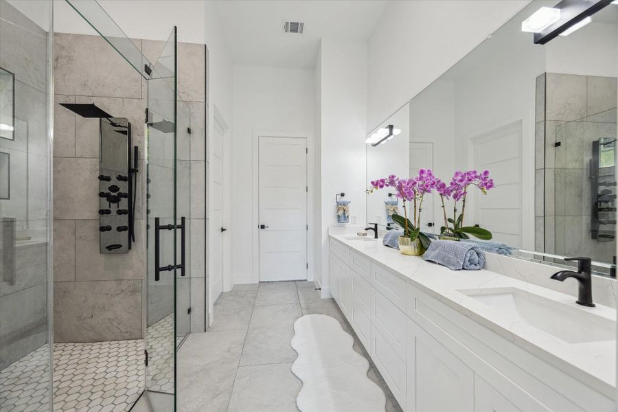 10 Ft. Seamless Glass Double Carwash Shower with Dual Rain Shower features. Sleek and luxurious...