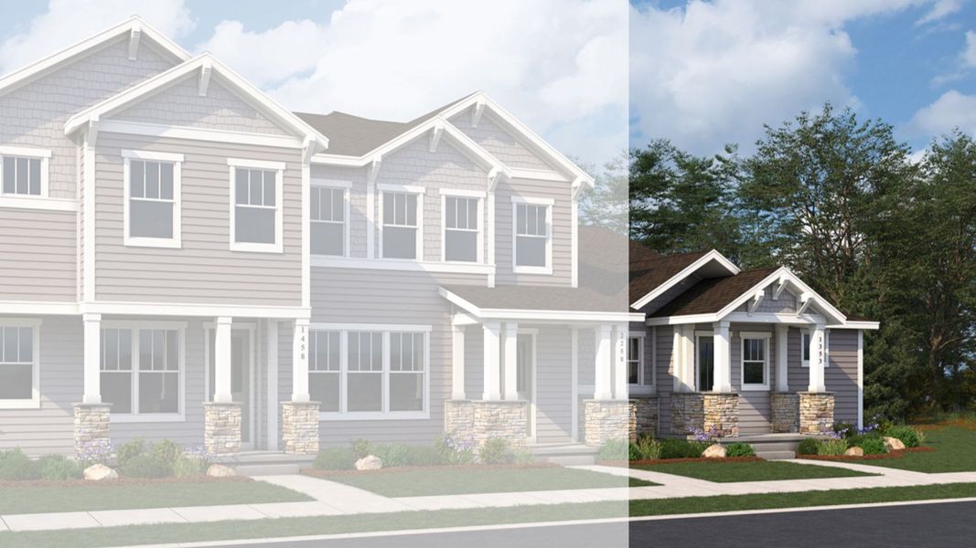 Representative exterior photo of a completed home built from the Boulder 3 by Brightland Homes in Westerly - Townhomes, Erie, CO (Image 2).