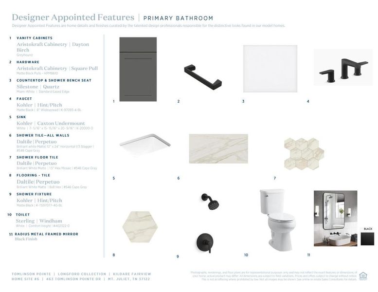 Sample of building materials used in homes in Tomlinson Pointe, Mount Juliet (Image 11).