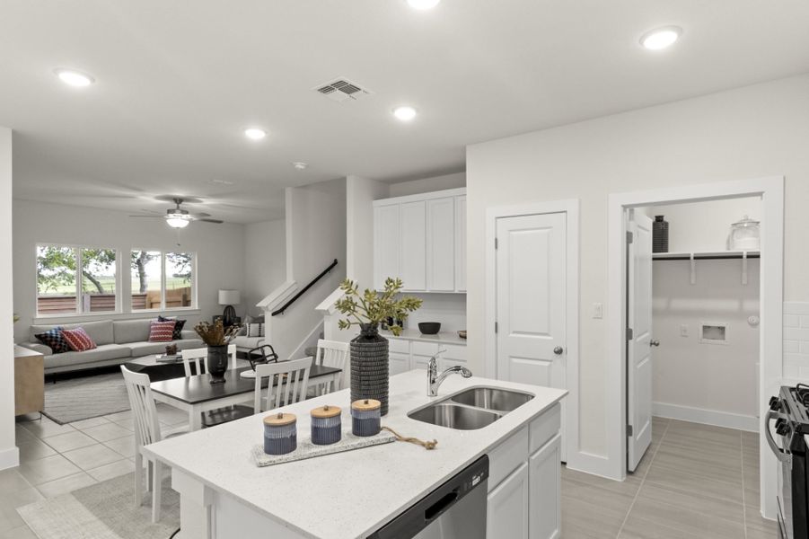 Representative furnished interior of a home built from the Brazos by Pacesetter Homes in Saddle Creek Twinhomes, Georgetown (Image 31).