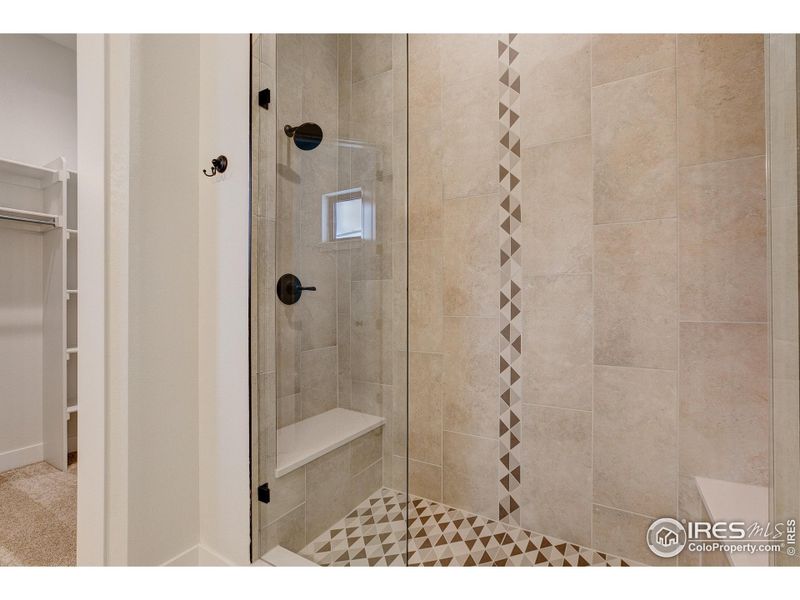 Primary Bath shower w/ tempered glass shower door