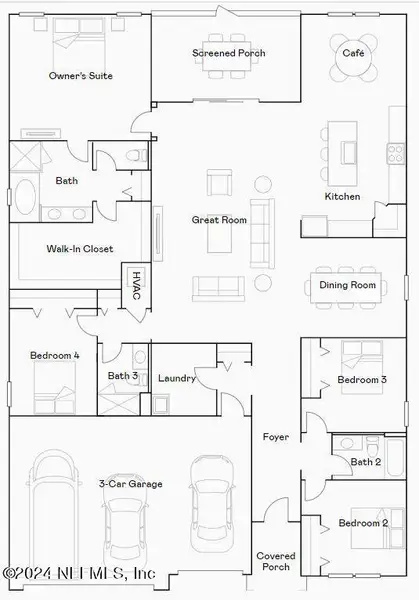 2D floor plan layout of this home in Edenbrooke at Hyland Trail | 55+, Green Cove Springs, FL (Image 4). 2D floor plan layout of this home in Edenbrooke at Hyland Trail | 55+, Green Cove Springs, FL (Image 4).