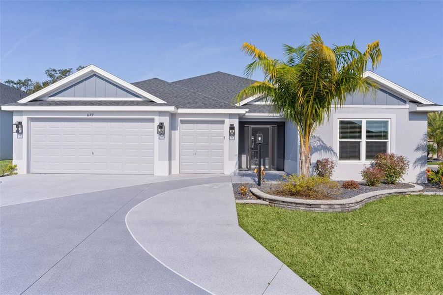 Front exterior of a new home in , The Villages, FL, highlighting curb appeal (Image 25). Front exterior of a new home in , The Villages, FL, highlighting curb appeal (Image 25).