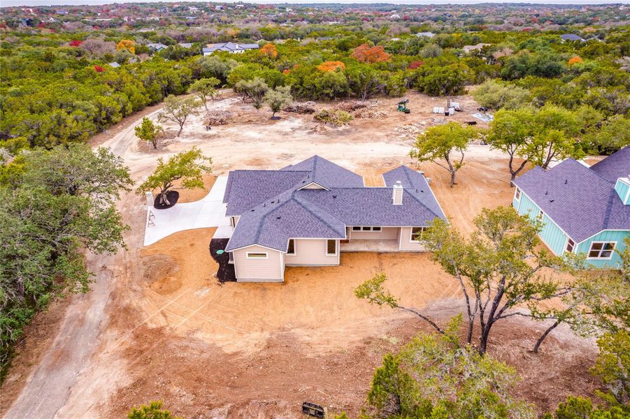 View from above of property