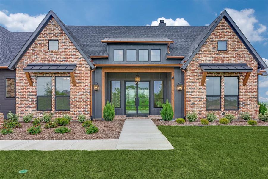 Front exterior of a new home in , Aledo, TX, highlighting curb appeal (Image 23).