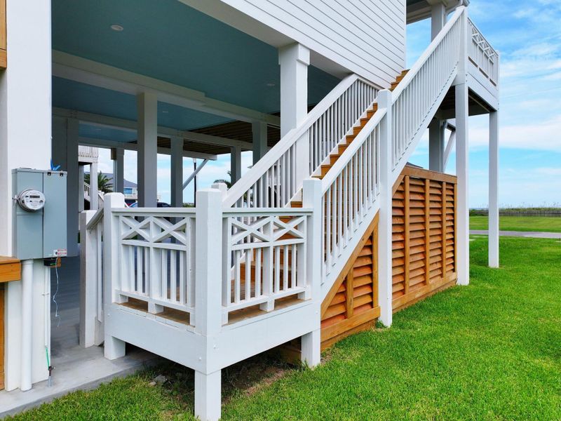 Exterior details and patio area of a home in , Bolivar Peninsula (Image 37). Exterior details and patio area of a home in , Bolivar Peninsula (Image 37).