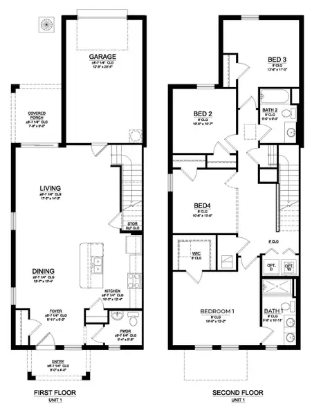 2D floor plan layout of this home in Windrose, Apopka, FL (Image 4).