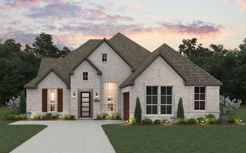 Representative exterior photo of a completed home built from the Springport II – 65' by Chesmar Homes in The Grove Frisco, Frisco, TX (Image 1).
