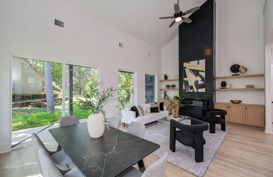 Living room with large windows Living room with large windows