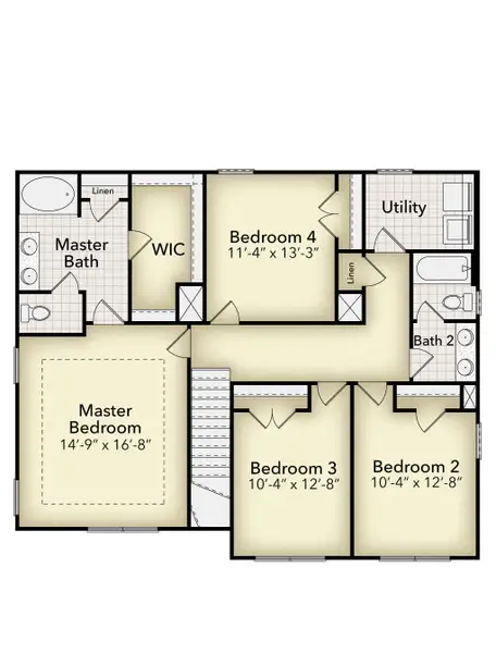 2D floor plan layout for the 2131 by Adams Homes in Longneedle, Rocky Mount, NC (Image 5). 2D floor plan layout for the 2131 by Adams Homes in Longneedle, Rocky Mount, NC (Image 5).