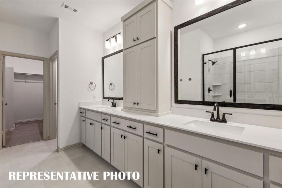 Plenty of room for two in this beautiful owner's bath!  REPRESENTATIVE PHOTO