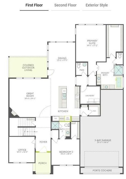 2D floor plan layout of this home in Cross Creek Ranch 65′, Fulshear, TX (Image 6).