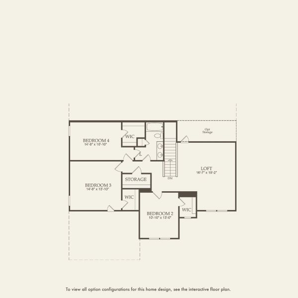 2D floor plan layout for the Vanderbilt by Pulte Homes in Solserra, Shallotte, NC (Image 4).