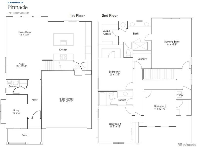 2D floor plan layout of this home in Newlin Crossing, Parker, CO (Image 2).