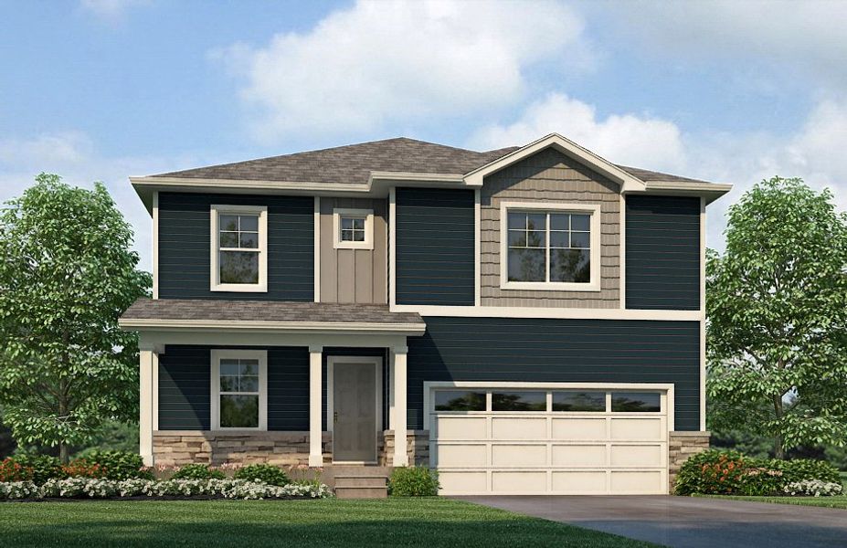 Representative exterior photo of a completed home built from the Bridgeport by D.R. Horton in Brighton Crossing, Brighton, CO (Image 23).