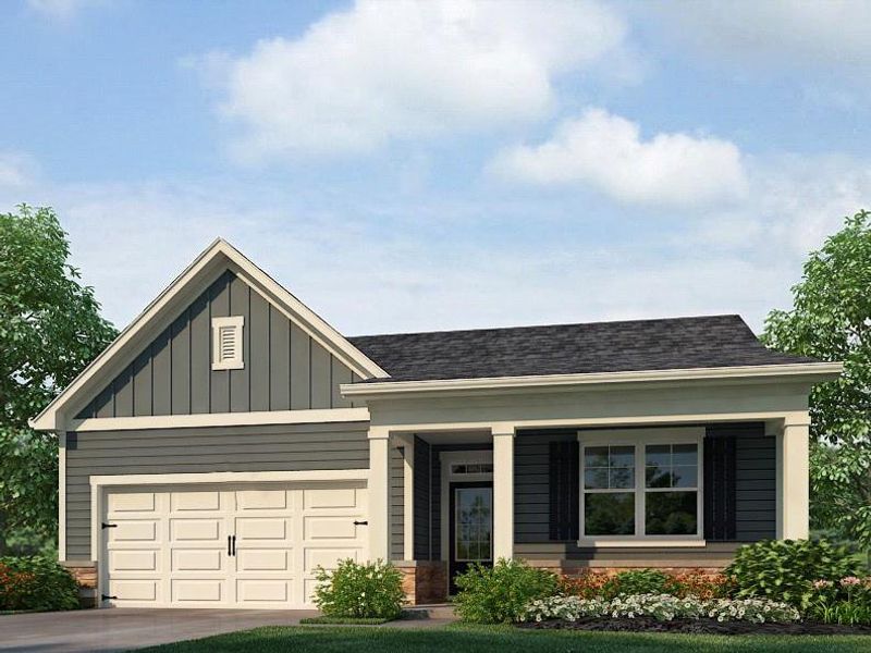 Front exterior of a new home in Lost Creek, Dallas, GA, highlighting curb appeal (Image 1). Front exterior of a new home in Lost Creek, Dallas, GA, highlighting curb appeal (Image 1).