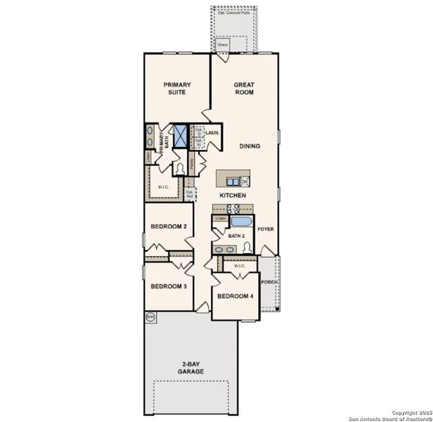 2D floor plan layout of this home in Mesa Vista, San Antonio, TX (Image 2).