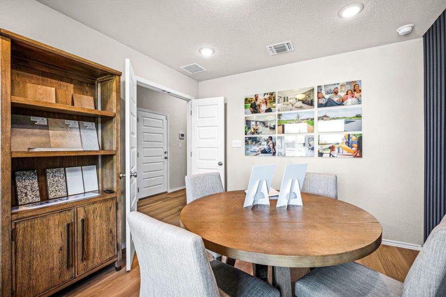 This is the study of the Hawkins plan within the model home in Carillon at 13305 Eppright Trace Blvd., Manor, TX. This is the study of the Hawkins plan within the model home in Carillon at 13305 Eppright Trace Blvd., Manor, TX.