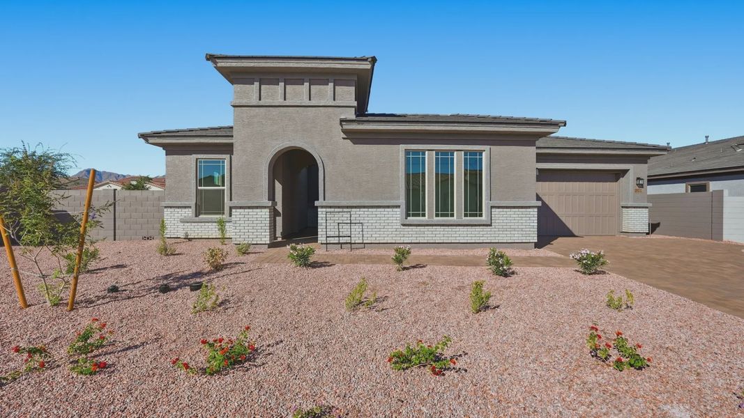 Exterior details and patio area of a home in Arroyo Seco - Palazzo, Buckeye (Image 19).
