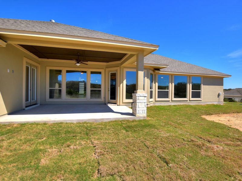 Representative exterior details of a home built from the San Simeon I by Giddens Homes in Clearwater Ranch, Liberty Hill (Image 116).