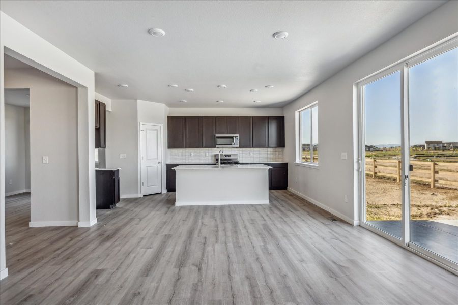 A large empty living room. A large empty living room.