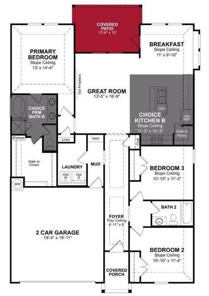2D floor plan layout of this home in Laurel Landing, Alvin, TX (Image 2).