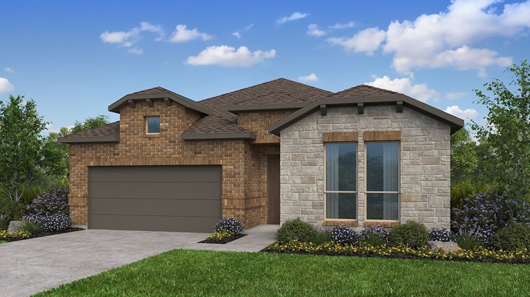 Representative exterior photo of a completed home built from the Auburn by Taylor Morrison in Cross Creek Meadows 55s, Celina, TX (Image 9). Representative exterior photo of a completed home built from the Auburn by Taylor Morrison in Cross Creek Meadows 55s, Celina, TX (Image 9).