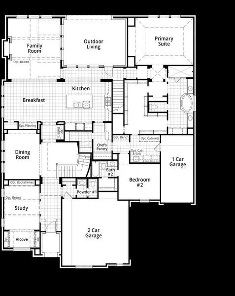 2D floor plan layout of this home in The Grove Frisco: 74ft. lots, Frisco, TX (Image 2). 2D floor plan layout of this home in The Grove Frisco: 74ft. lots, Frisco, TX (Image 2).